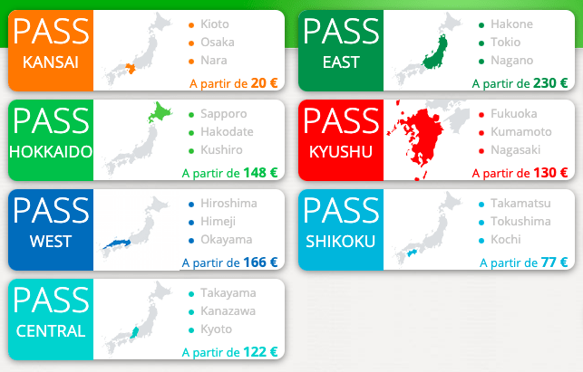 Precios Japan Rail Pass Regionales